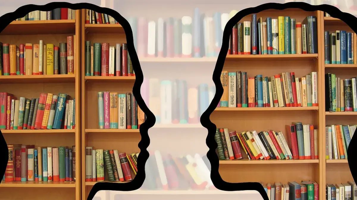 Sillouette of two heads