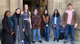 Group of students outside a building