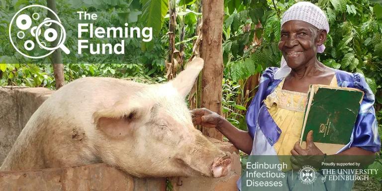 African lady with a large pig