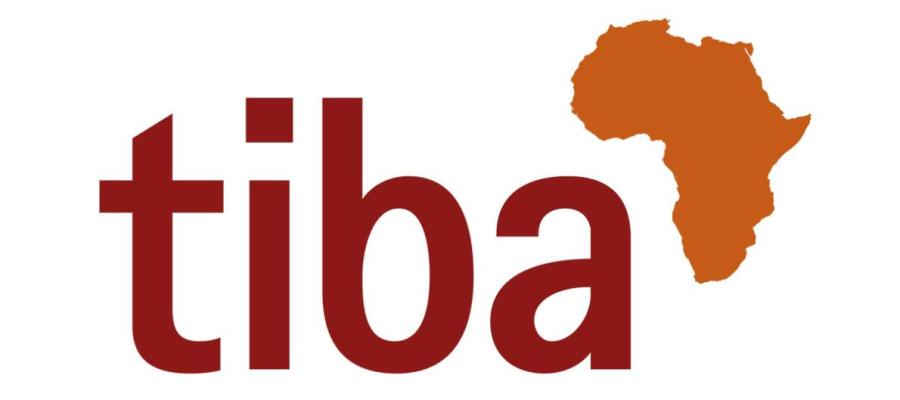 tiba logo which includes the shape of the African continent