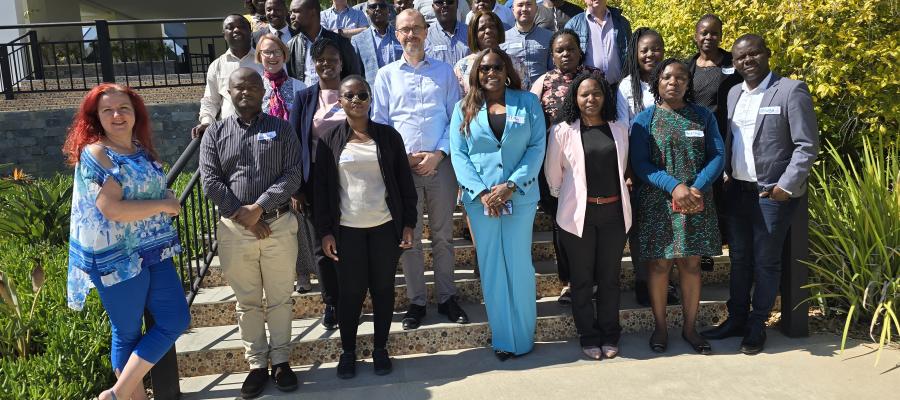 A group photo of the new Fleming Fund Fellows and team members in Zambia