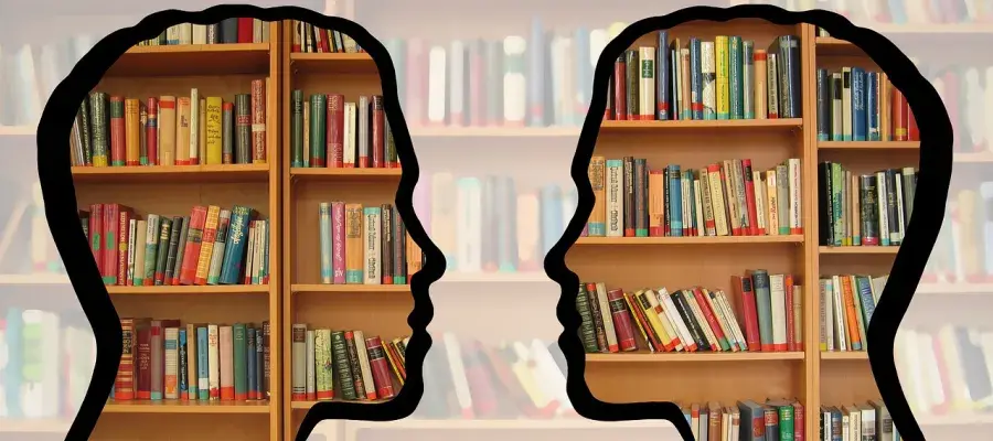 Sillouette of two heads