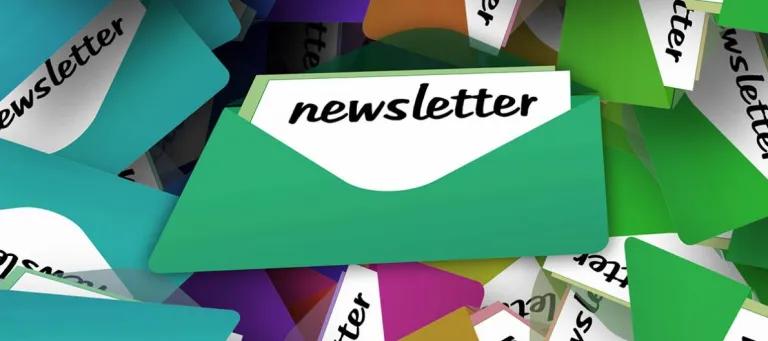illustration of open envelopes with newsletters inside them