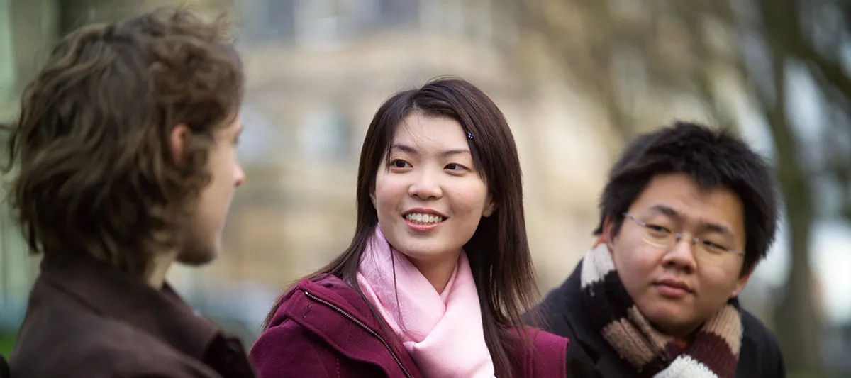 Chinese students in park