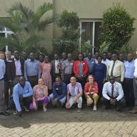 A group photo of the new Fleming Fund Fellows and team members in Uganda