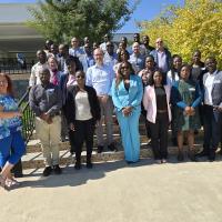 A group photo of the new Fleming Fund Fellows and team members in Zambia