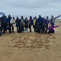  A group of Fleming Fund Fellows on the beach in North Berwick