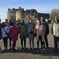 Group of people on Edinburgh Castle esplanade