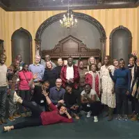 Group people in a ball room