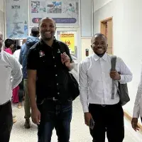 Group of people in Ndola Teaching Hopsital - Adrian Mwuonge, Joseph Chizimu, Elijah Chinyante - February 2025