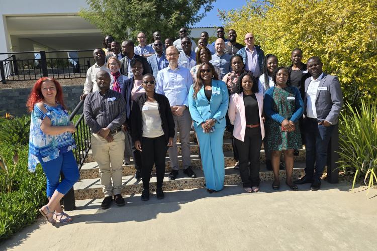 A group photo of the new Fleming Fund Fellows and team members in Zambia