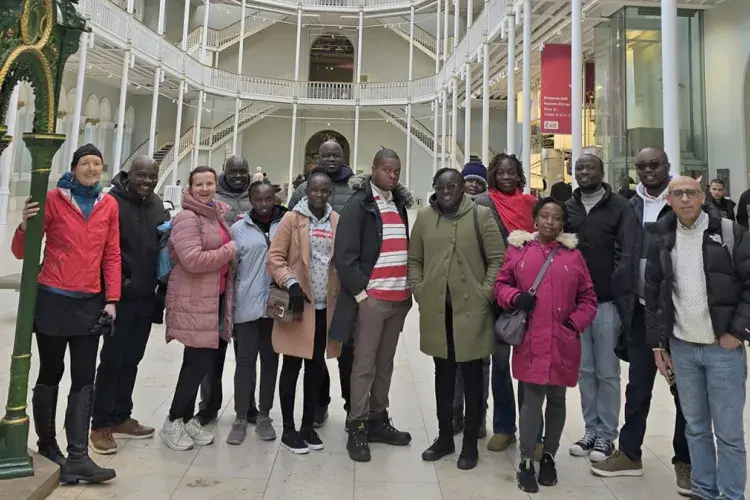 Group of people in the National Museum of Scotland