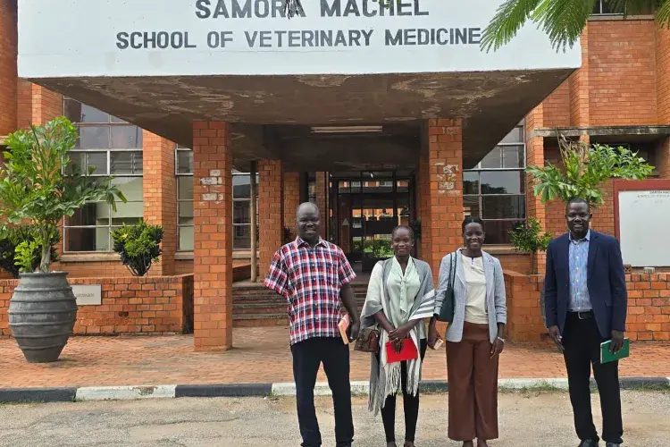 UG felows at Univ. Zambia vet school, February 2025