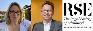 Photos of Amy Pedersen and Jonathan Fallowfield with RSE logo