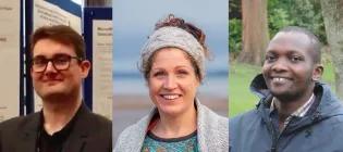 Portrait photos of three ker Prize nominated students